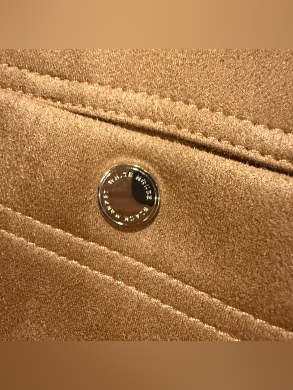 WHBM Faux Suede Shirt Dress Womens 6 tan button front western long at knee $180 - Picture 4 of 14
